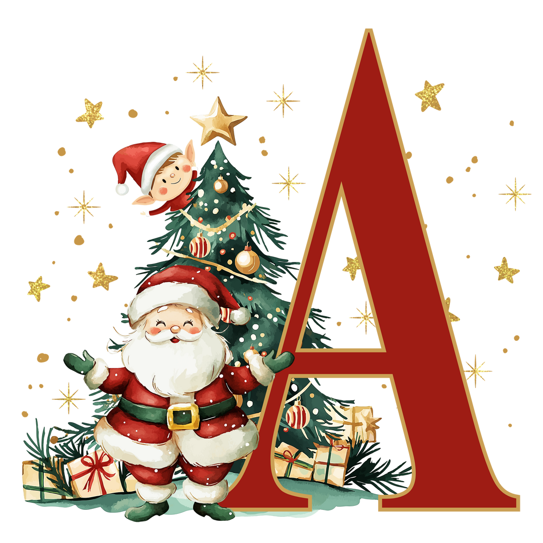 Santa Initial Kids Apron