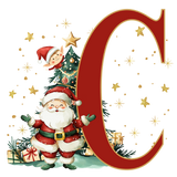 Santa Initial Kids Apron