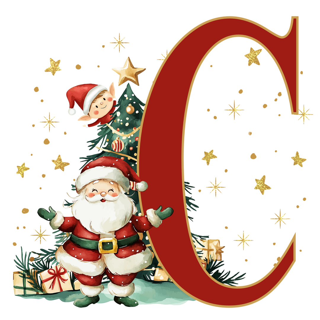 Santa Initial Kids Apron