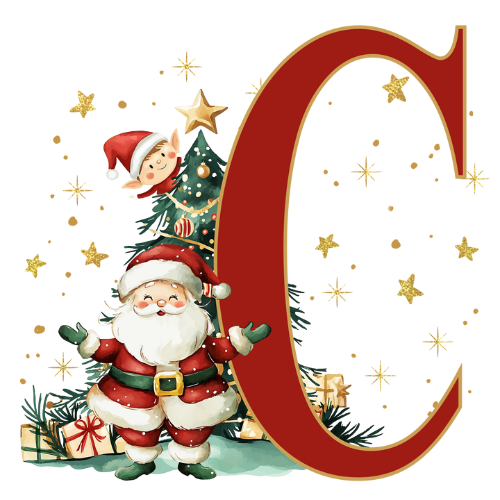 Santa Initial Kids Apron