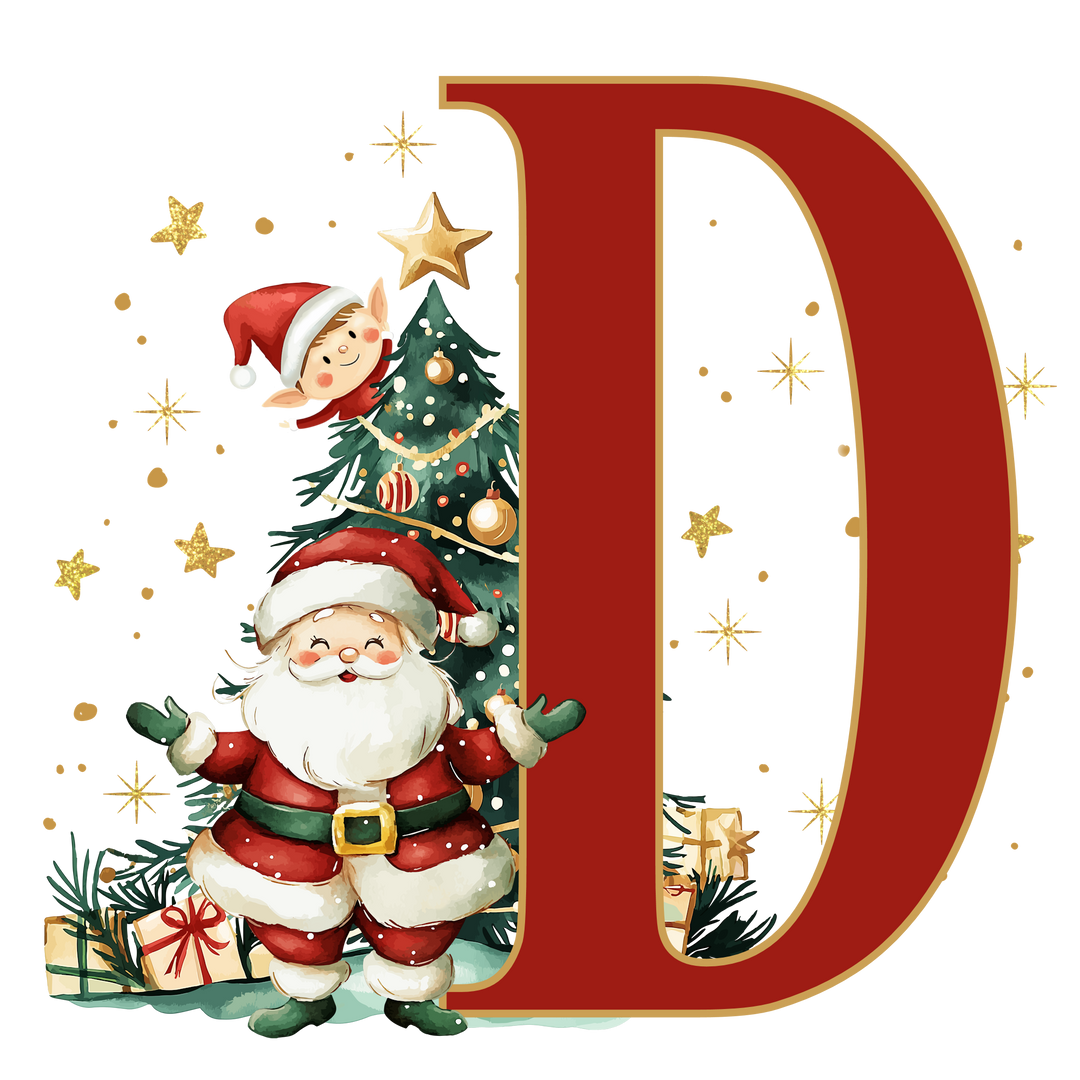 Santa Initial Kids Apron