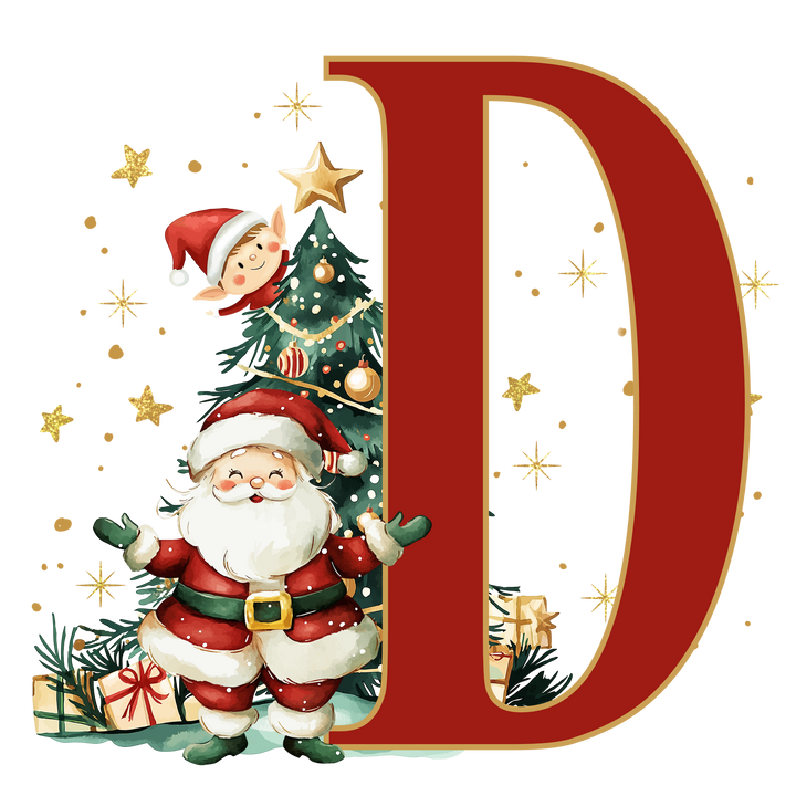 Santa Initial Kids Apron