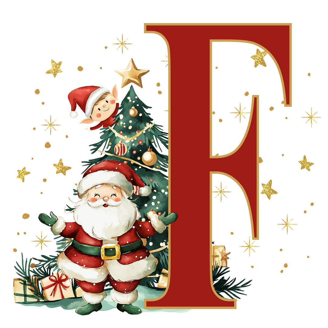 Santa Initial Kids Apron