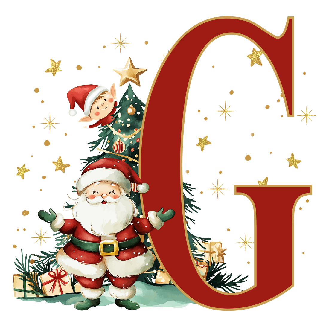 Santa Initial Kids Apron
