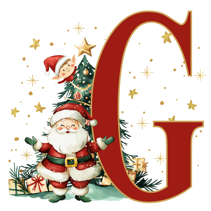 Santa Initial Kids Apron