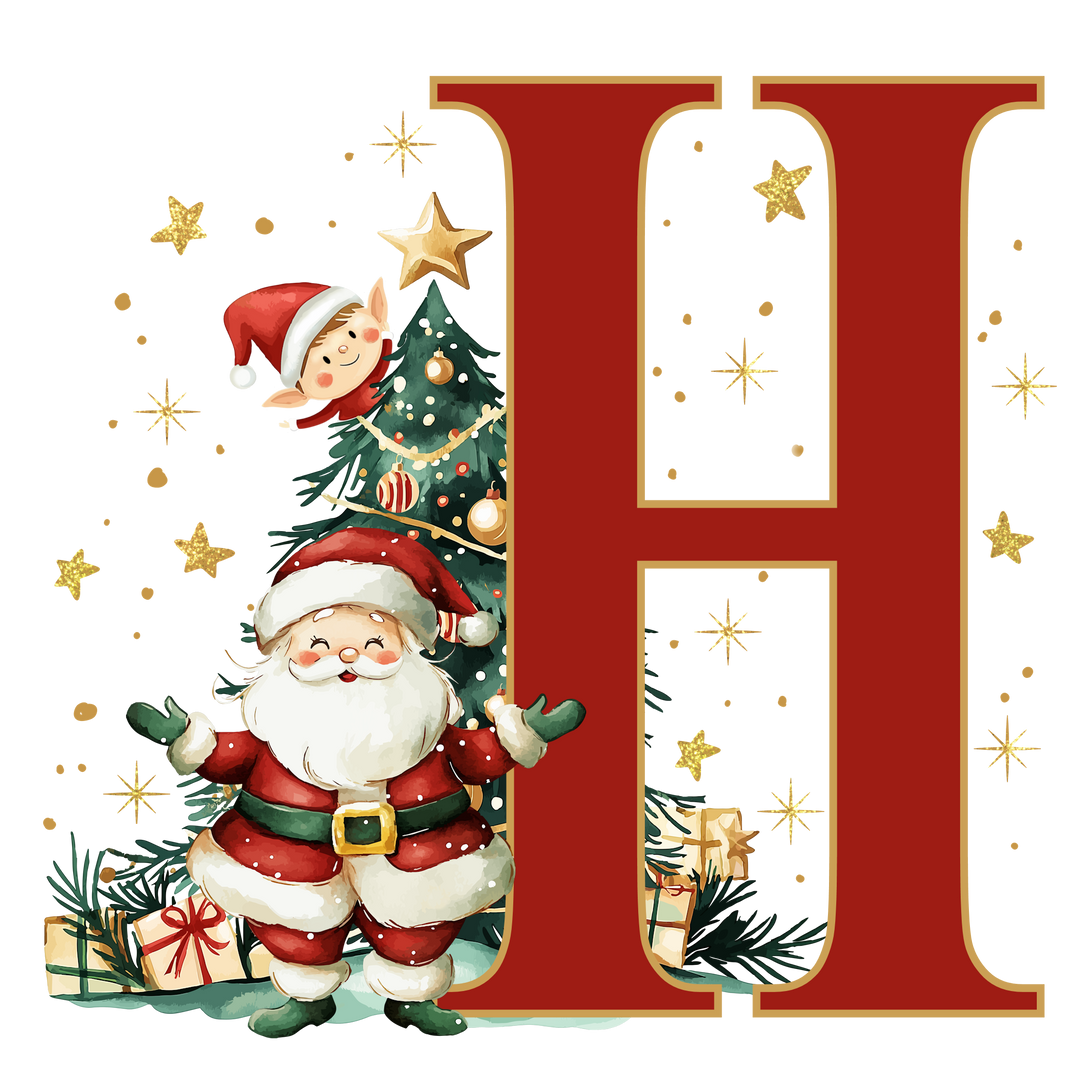 Santa Initial Kids Apron