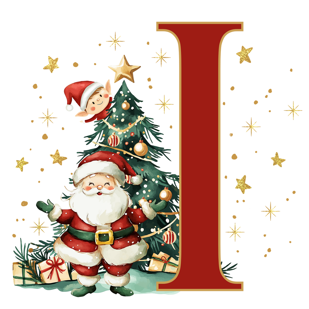 Santa Initial Kids Apron