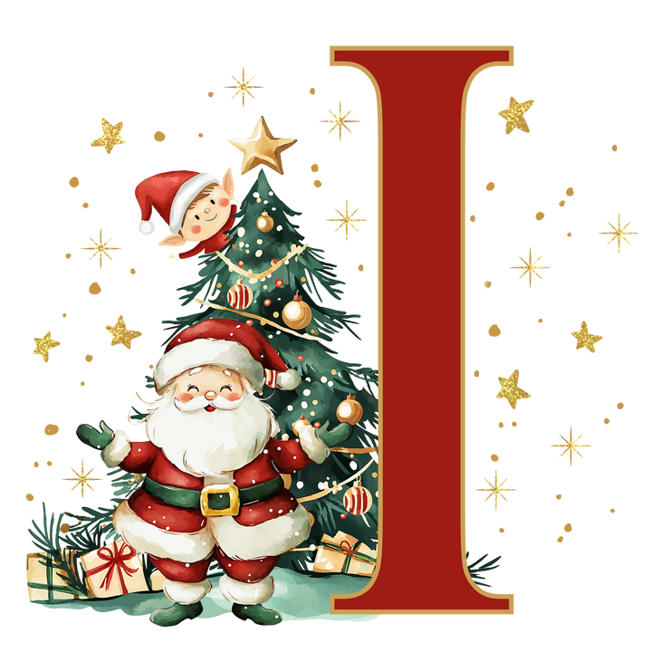 Santa Initial Kids Apron