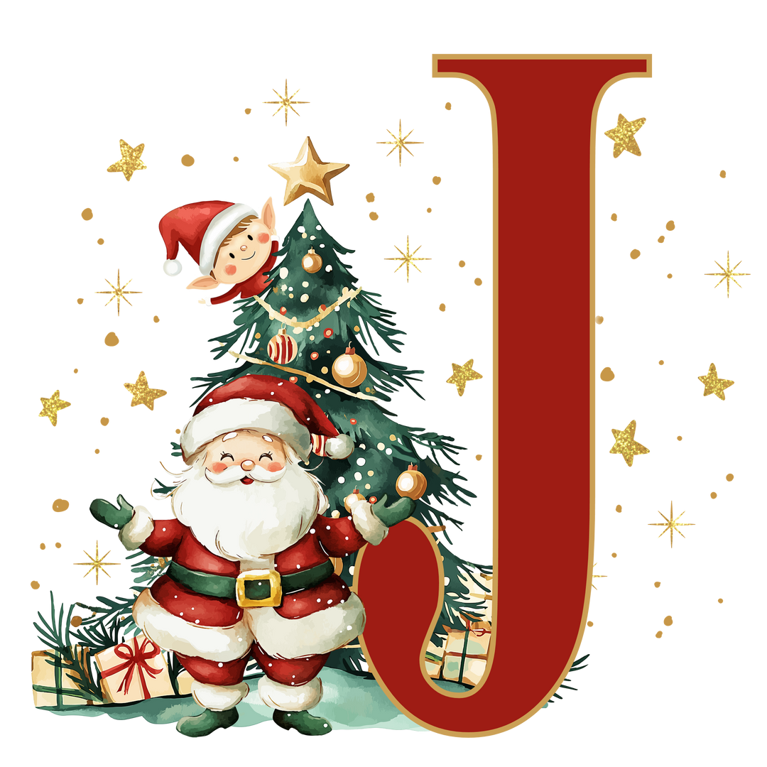Santa Initial Kids Apron