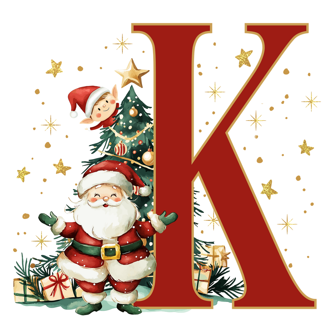 Santa Initial Kids Apron