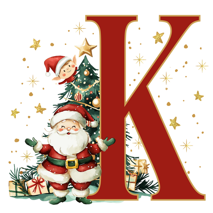 Santa Initial Kids Apron