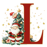 Santa Initial Kids Apron