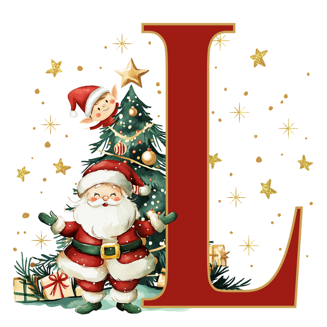 Santa Initial Kids Apron