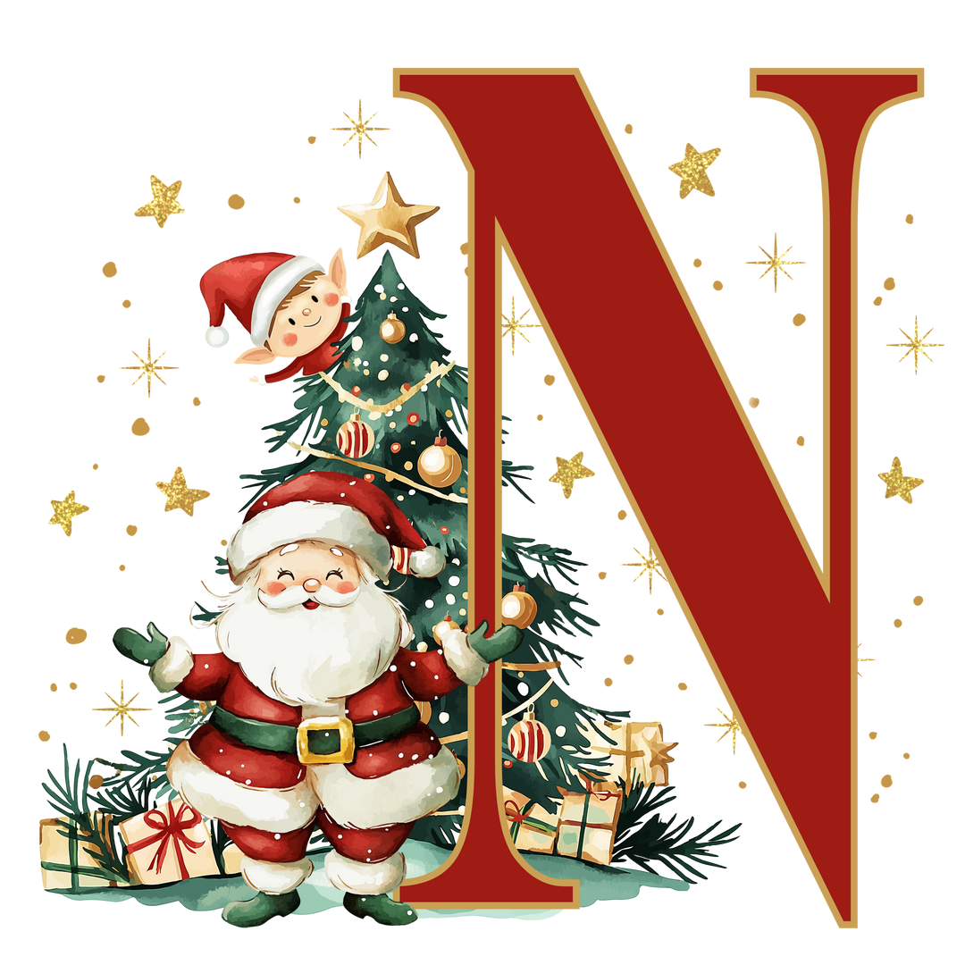 Santa Initial Kids Apron