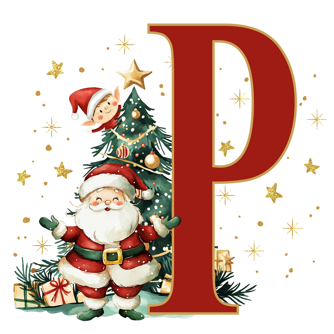 Santa Initial Kids Apron