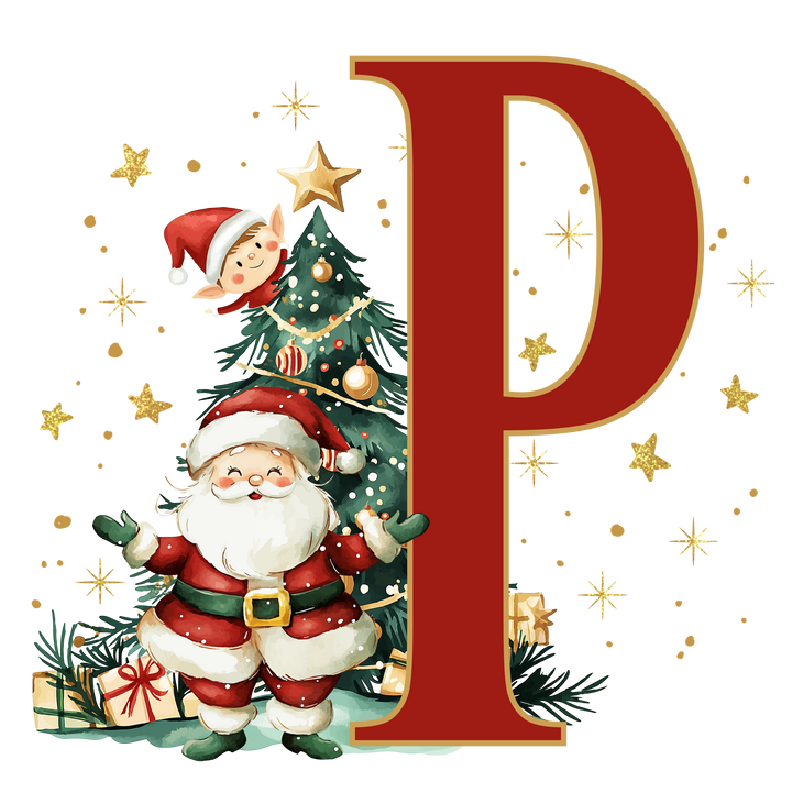 Santa Initial Kids Apron