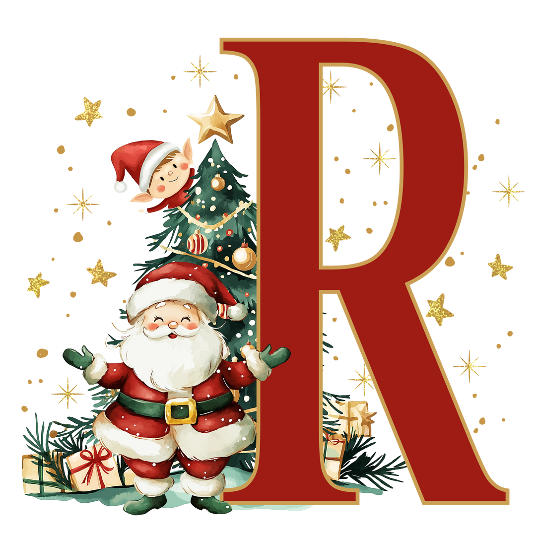 Santa Initial Kids Apron