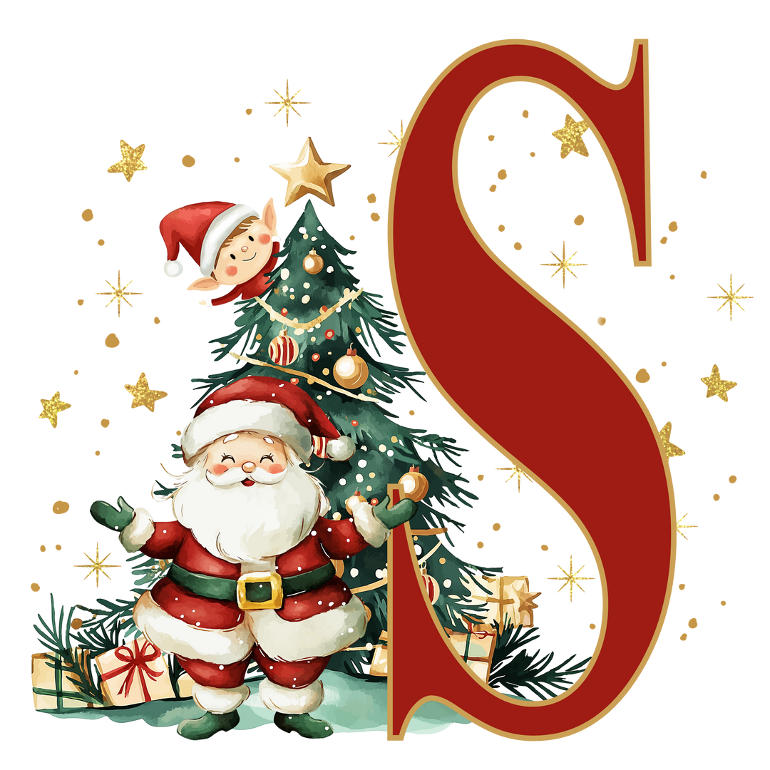 Santa Initial Kids Apron