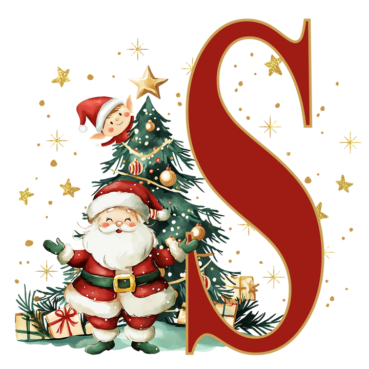 Santa Initial Kids Apron
