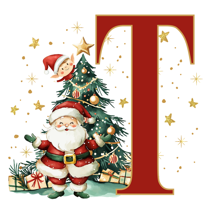 Santa Initial Kids Apron