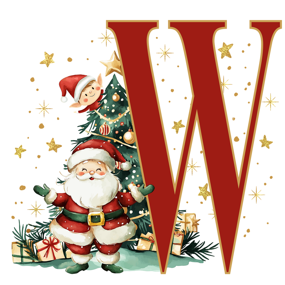 Santa Initial Kids Apron