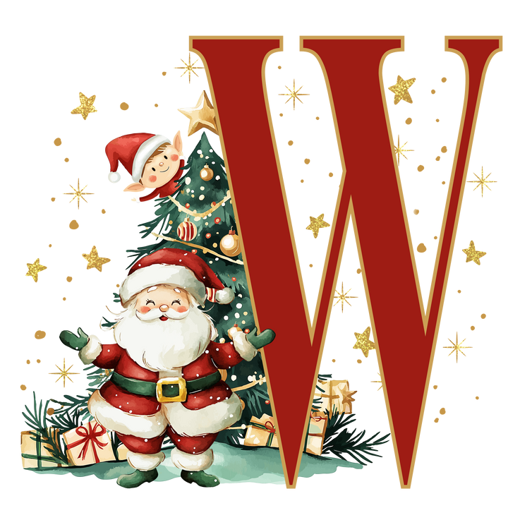 Santa Initial Kids Apron
