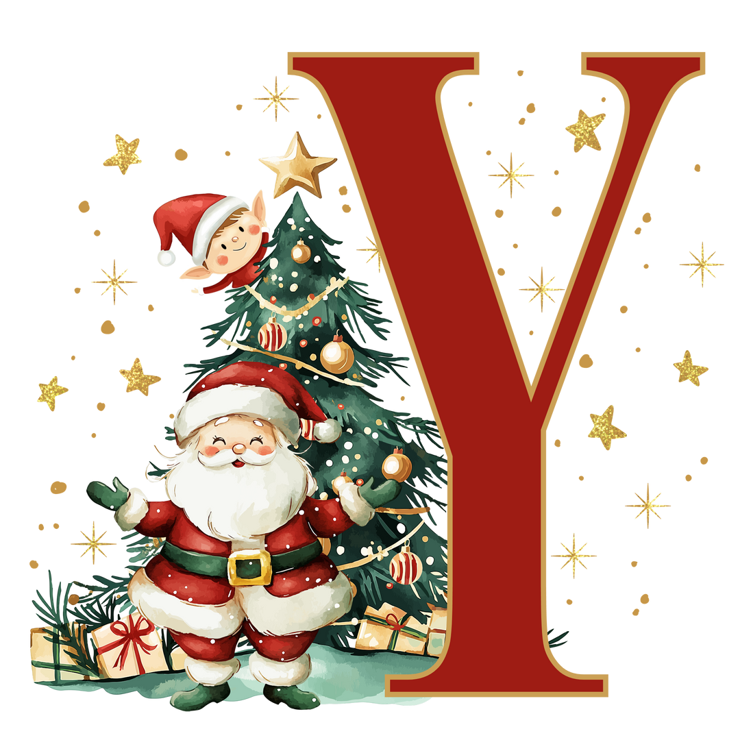 Santa Initial Kids Apron