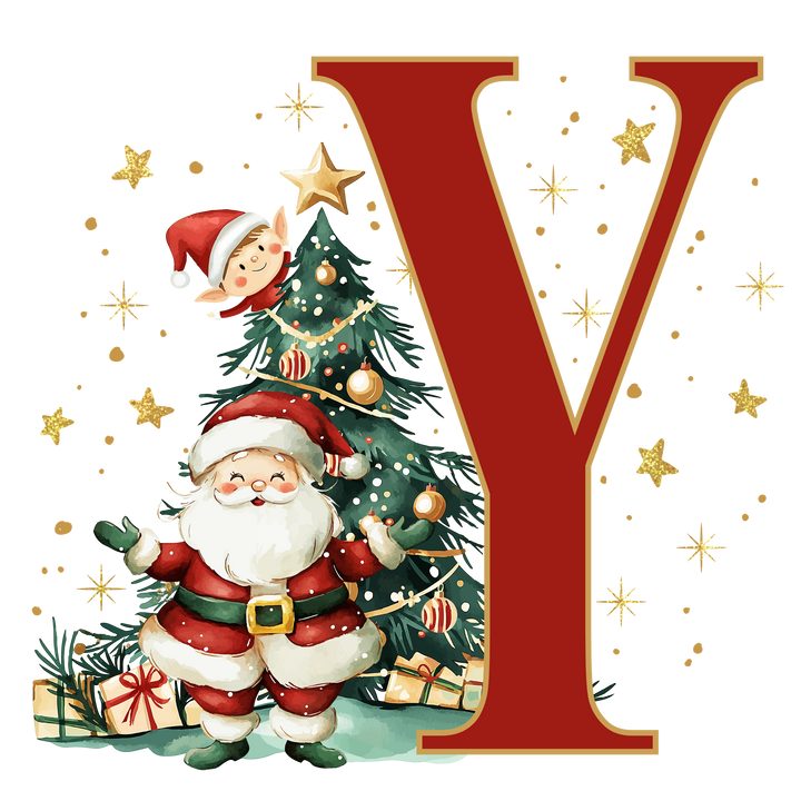 Santa Initial Kids Apron