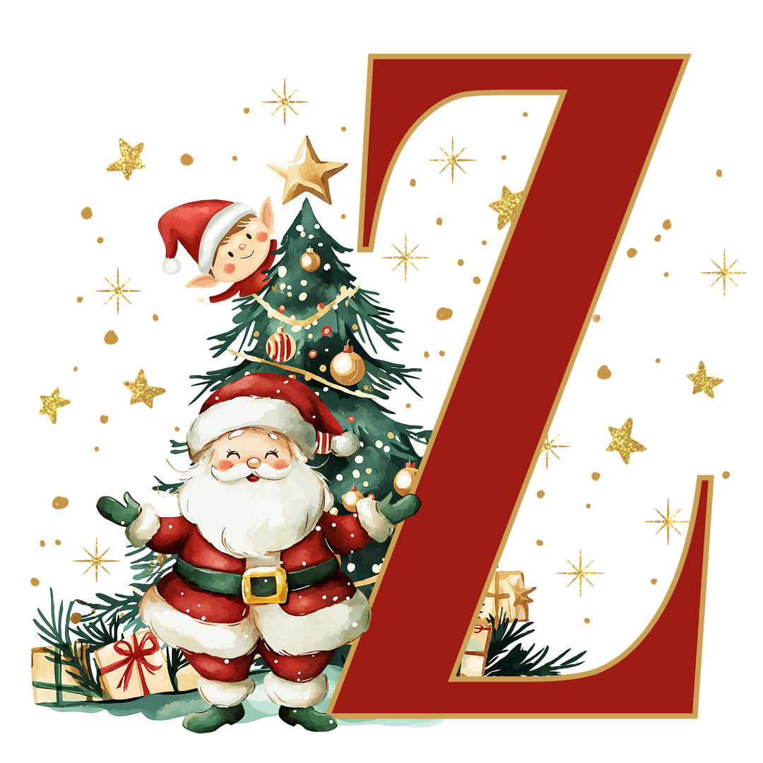 Santa Initial Kids Apron
