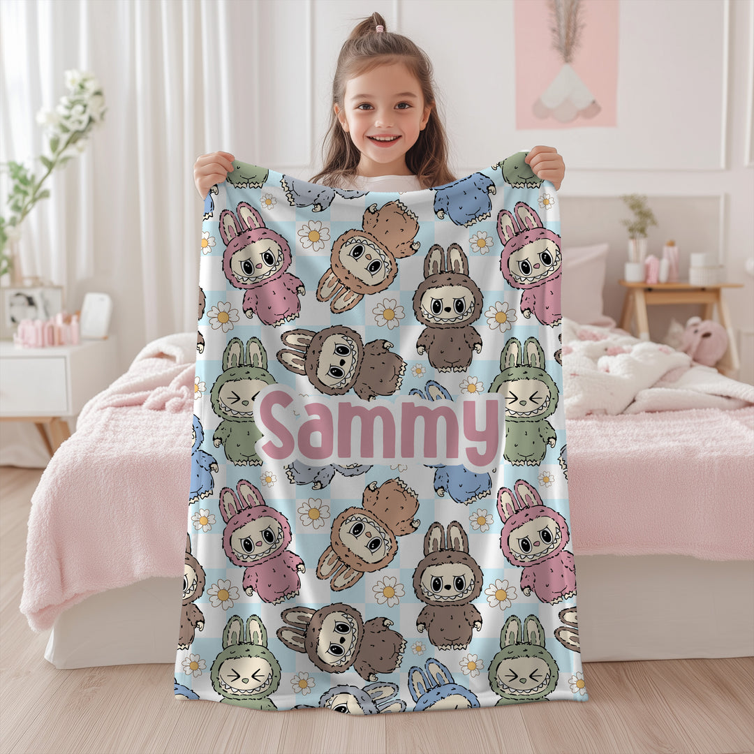 labubu blanket with personalised name