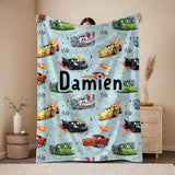 Personalised cars Blanket – Boys race car Design