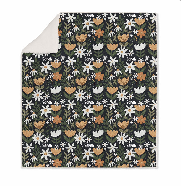 KIDS SHERPA BLANKET FLORAL