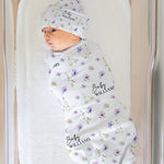 personalised floral swaddle blanket 