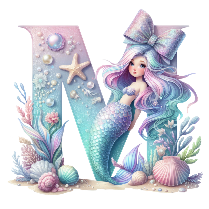Mermaid Initial Hooded Towel