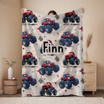 Personalised monster truck Blanket – Boys spider man truck Design