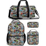 monster trucks backpack lunch bag duffle bag combo
