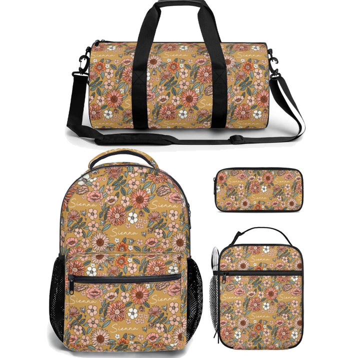floral backpack lunch bag duffle bag combo