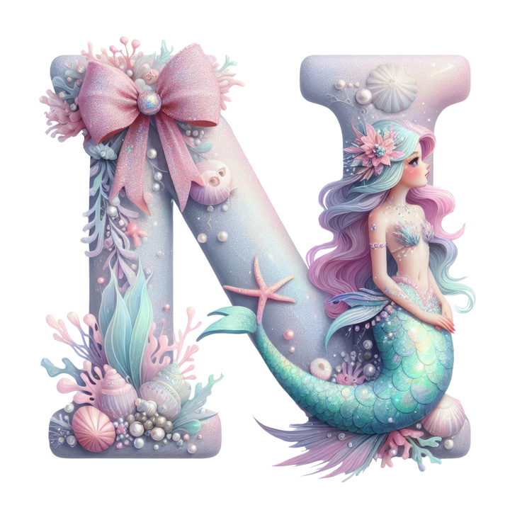 Mermaid Initial Hooded Towel