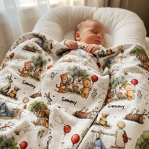 Personalised baby blanket with an edge to edge printed design, baby shower gift – The Custom Co