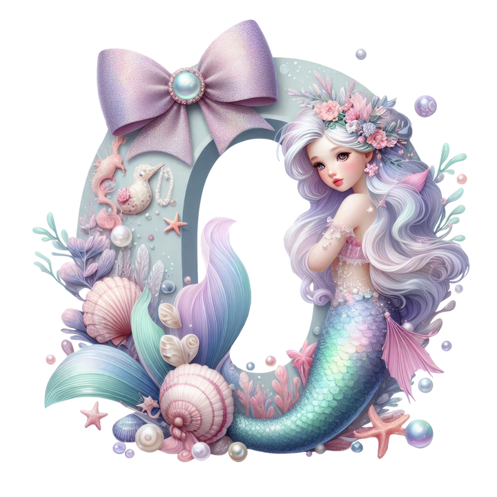 Mermaid Initial Hooded Towel