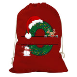 Initial Christmas Drawstring Sack - Reindeer