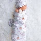 pink bunny baby swaddle