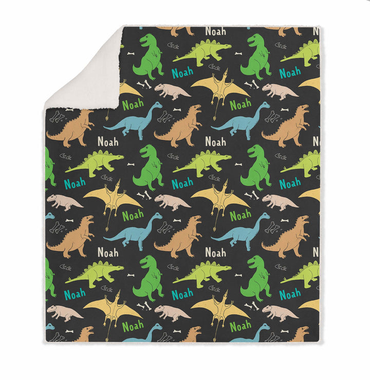 DINOSAUR KIDS BLANKET SHERPA