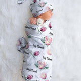 floral baby swaddle personalised