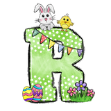 Easter Parade Initial Enamel Mug