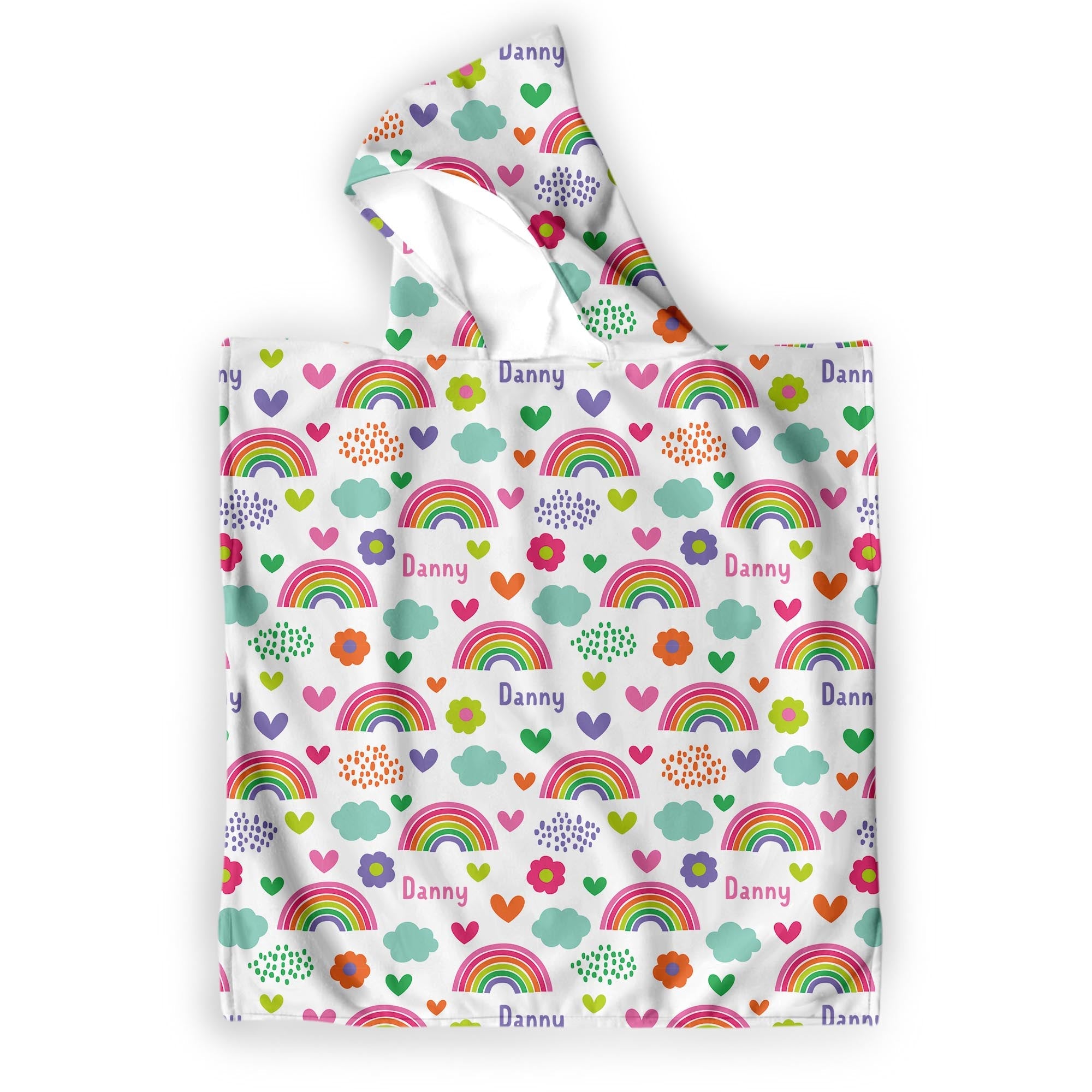 kids hooded towel rainbow girls