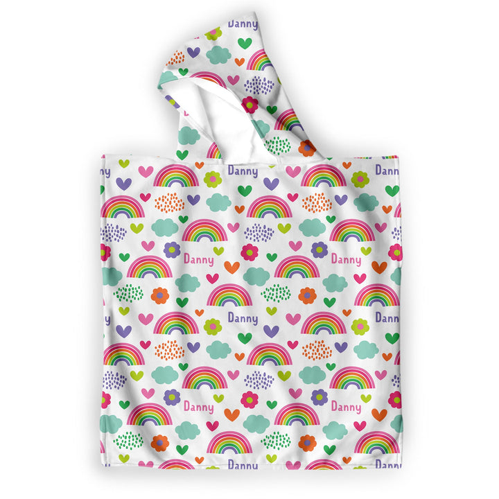 kids hooded towel rainbow girls