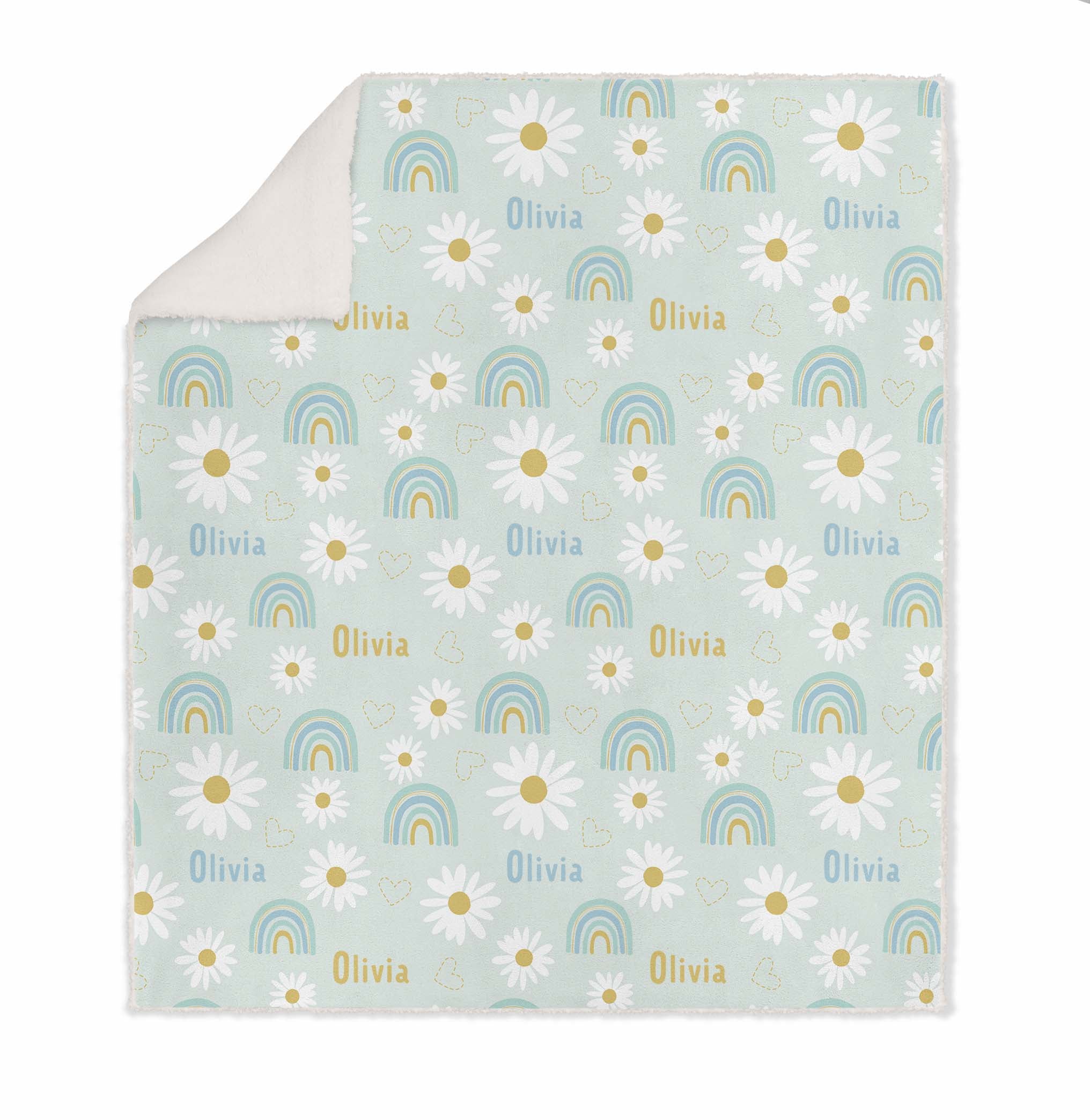 FLORAL KIDS SHERPA BLANKET PERSONALISED