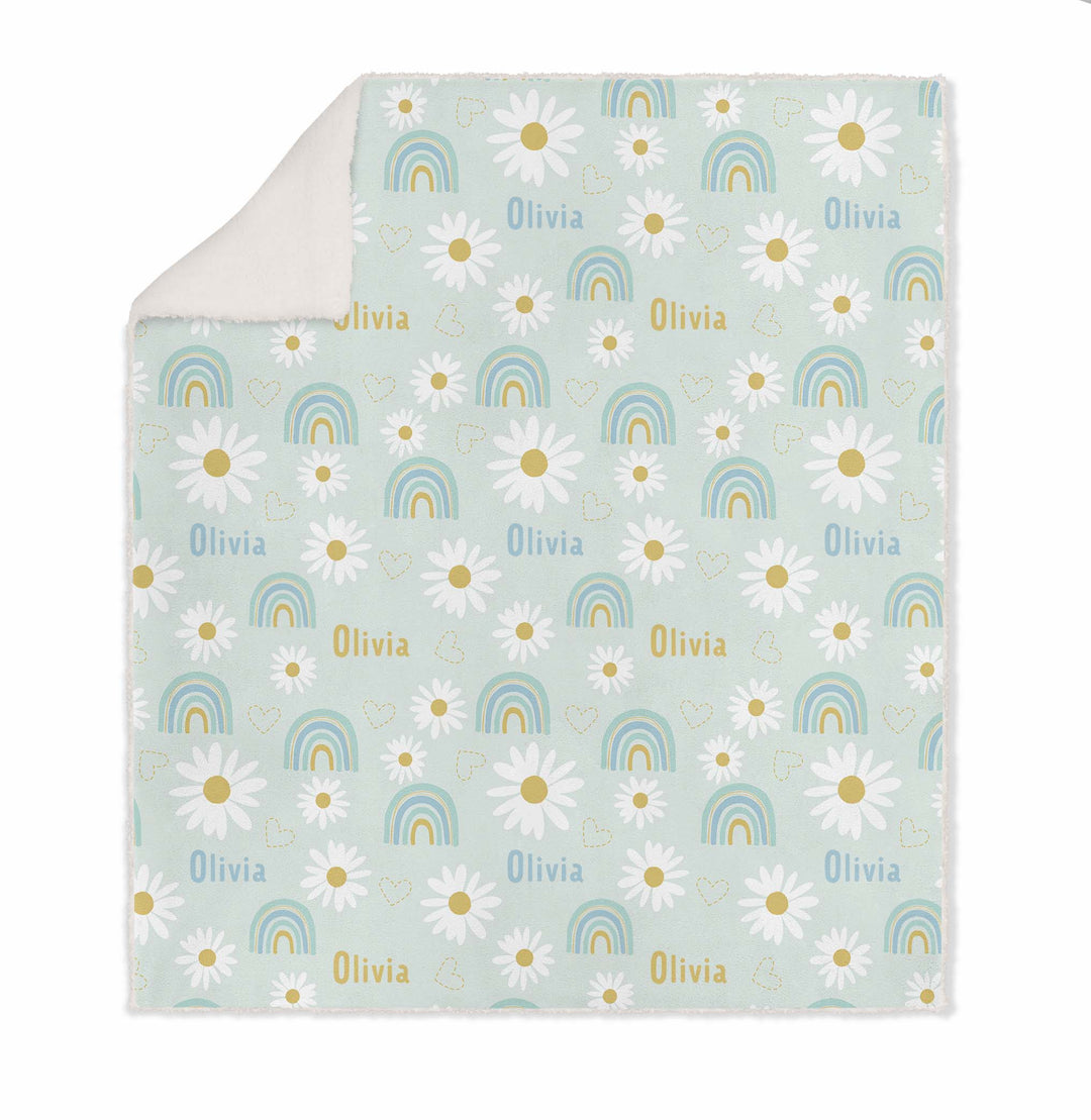 FLORAL KIDS SHERPA BLANKET PERSONALISED