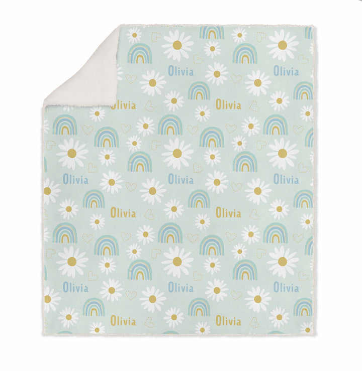 FLORAL KIDS SHERPA BLANKET PERSONALISED